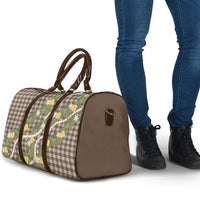 Aloha Puakenikeni Anthurium Pikake Lei Travel Bag Chocolate Hawaiian Palaka Pattern