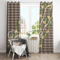 Aloha Puakenikeni Anthurium Pikake Lei Window Curtain Chocolate Hawaiian Palaka Pattern