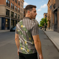 Aloha Puakenikeni Anthurium Pikake Lei Zipper Polo Shirt Chocolate Hawaiian Palaka Pattern LT9 - Polynesian Pride
