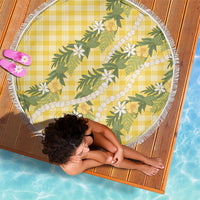 Aloha Puakenikeni Anthurium Pikake Lei Beach Blanket Gold Hawaiian Palaka Pattern