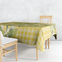 Aloha Puakenikeni Anthurium Pikake Lei Tablecloth Gold Hawaiian Palaka Pattern