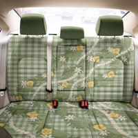 Aloha Puakenikeni Anthurium Pikake Lei Back Car Seat Cover Green Hawaiian Palaka Pattern
