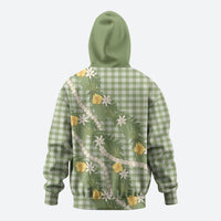 Aloha Puakenikeni Anthurium Pikake Lei Hoodie Green Hawaiian Palaka Pattern