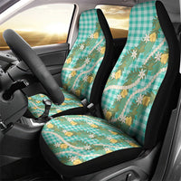 Aloha Puakenikeni Anthurium Pikake Lei Car Seat Cover Marine Hawaiian Palaka Pattern LT9 - Polynesian Pride