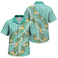 Aloha Puakenikeni Anthurium Pikake Lei Family Matching Off Shoulder Maxi Dress and Hawaiian Shirt Marine Hawaiian Palaka Pattern LT9 Son's Shirt Marine - Polynesian Pride