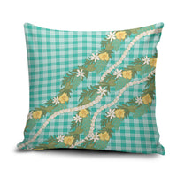 Aloha Puakenikeni Anthurium Pikake Lei Pillow Cover Marine Hawaiian Palaka Pattern