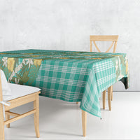 Aloha Puakenikeni Anthurium Pikake Lei Tablecloth Marine Hawaiian Palaka Pattern