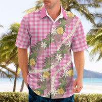 Aloha Puakenikeni Anthurium Pikake Lei Hawaiian Shirt Tropical Pink Hawaiian Palaka Pattern LT9 - Polynesian Pride