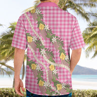 Aloha Puakenikeni Anthurium Pikake Lei Hawaiian Shirt Tropical Pink Hawaiian Palaka Pattern LT9 - Polynesian Pride
