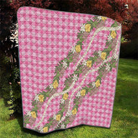 Aloha Puakenikeni Anthurium Pikake Lei Quilt Tropical Pink Hawaiian Palaka Pattern LT9 - Polynesian Pride