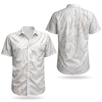 Hawaii Plumeria Lokelani Pikake Lei Couples Matching Summer Maxi Dress and Hawaiian Shirt Sandy Beige Polynesian Tattoo LT9 - Polynesian Pride