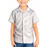 Hawaii Plumeria Lokelani Pikake Lei Kid Hawaiian Shirt Sandy Beige Polynesian Tattoo LT9 Kid Beige - Polynesian Pride