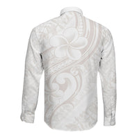 Hawaii Plumeria Lokelani Pikake Lei Long Sleeve Button Shirt Sandy Beige Polynesian Tattoo LT9 - Polynesian Pride