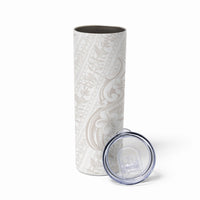 Hawaii Plumeria Lokelani Pikake Lei Skinny Tumbler Sandy Beige Polynesian Tattoo