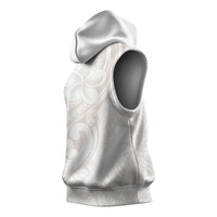 Hawaii Plumeria Lokelani Pikake Lei Sleeveless Hoodie Sandy Beige Polynesian Tattoo