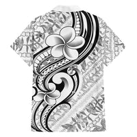 Hawaii Plumeria Lokelani Pikake Lei Family Matching Long Sleeve Bodycon Dress and Hawaiian Shirt Ele'ele Polynesian Tattoo LT9 Dad's Shirt - Long Sleeve Black - Polynesian Pride