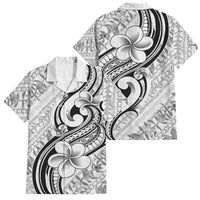 Hawaii Plumeria Lokelani Pikake Lei Family Matching Off Shoulder Maxi Dress and Hawaiian Shirt Ele'ele Polynesian Tattoo LT9 Dad's Shirt - Short Sleeve Black - Polynesian Pride
