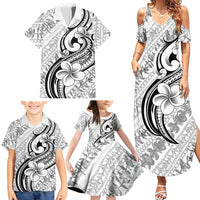 Hawaii Plumeria Lokelani Pikake Lei Family Matching Summer Maxi Dress and Hawaiian Shirt Ele'ele Polynesian Tattoo LT9 - Polynesian Pride