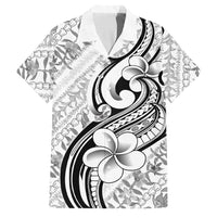 Hawaii Plumeria Lokelani Pikake Lei Family Matching Summer Maxi Dress and Hawaiian Shirt Ele'ele Polynesian Tattoo LT9 Dad's Shirt - Short Sleeve Black - Polynesian Pride