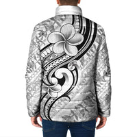 Hawaii Plumeria Lokelani Pikake Lei Padded Jacket Ele'ele Polynesian Tattoo