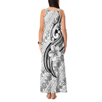 Hawaii Plumeria Lokelani Pikake Lei Tank Maxi Dress Ele'ele Polynesian Tattoo LT9 - Polynesian Pride