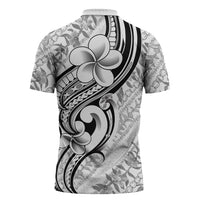 Hawaii Plumeria Lokelani Pikake Lei Zipper Polo Shirt Ele'ele Polynesian Tattoo LT9 - Polynesian Pride