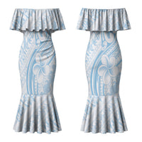 Hawaii Plumeria Lokelani Pikake Lei Couples Matching Mermaid Dress and Hawaiian Shirt Uliuli Polynesian Tattoo LT9 - Polynesian Pride