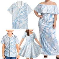 Hawaii Plumeria Lokelani Pikake Lei Family Matching Off Shoulder Maxi Dress and Hawaiian Shirt Uliuli Polynesian Tattoo LT9 - Polynesian Pride