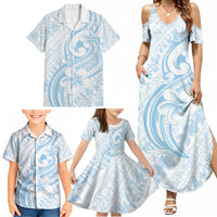 Hawaii Plumeria Lokelani Pikake Lei Family Matching Summer Maxi Dress and Hawaiian Shirt Uliuli Polynesian Tattoo LT9 - Polynesian Pride