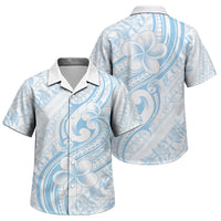 Hawaii Plumeria Lokelani Pikake Lei Family Matching Summer Maxi Dress and Hawaiian Shirt Uliuli Polynesian Tattoo LT9 Son's Shirt Blue - Polynesian Pride