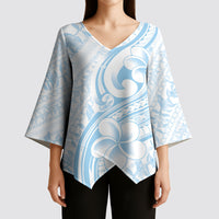 Hawaii Plumeria Lokelani Pikake Lei Kimono Sleeve Blouse Uliuli Polynesian Tattoo