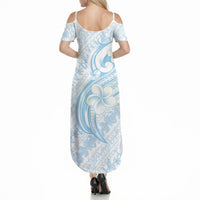 Hawaii Plumeria Lokelani Pikake Lei Summer Maxi Dress Uliuli Polynesian Tattoo LT9 - Polynesian Pride