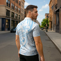 Hawaii Plumeria Lokelani Pikake Lei Zipper Polo Shirt Uliuli Polynesian Tattoo