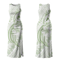 Hawaii Plumeria Lokelani Pikake Lei Couples Matching Tank Maxi Dress and Long Sleeve Button Shirt Oma'oma'o Polynesian Tattoo LT9 - Polynesian Pride