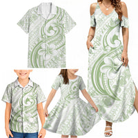 Hawaii Plumeria Lokelani Pikake Lei Family Matching Summer Maxi Dress and Hawaiian Shirt Oma'oma'o Polynesian Tattoo LT9 - Polynesian Pride