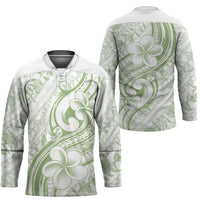 Hawaii Plumeria Lokelani Pikake Lei Hockey Jersey Oma'oma'o Polynesian Tattoo