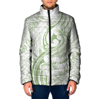 Hawaii Plumeria Lokelani Pikake Lei Padded Jacket Oma'oma'o Polynesian Tattoo LT9 Men Green - Polynesian Pride