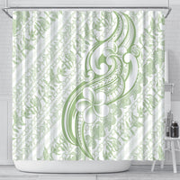 Hawaii Plumeria Lokelani Pikake Lei Shower Curtain Oma'oma'o Polynesian Tattoo