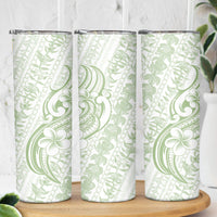 Hawaii Plumeria Lokelani Pikake Lei Skinny Tumbler Oma'oma'o Polynesian Tattoo LT9 - Polynesian Pride