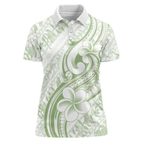 Hawaii Plumeria Lokelani Pikake Lei Women Polo Shirt Oma'oma'o Polynesian Tattoo