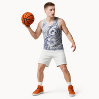 Hawaii Plumeria Lokelani Pikake Lei Basketball Jersey Navy Blue Polynesian Tattoo