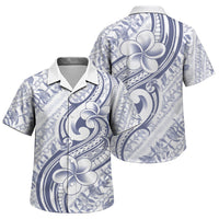 Hawaii Plumeria Lokelani Pikake Lei Family Matching Long Sleeve Bodycon Dress and Hawaiian Shirt Navy Blue Polynesian Tattoo LT9 Son's Shirt Navy Blue - Polynesian Pride