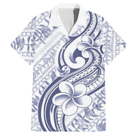 Hawaii Plumeria Lokelani Pikake Lei Family Matching Mermaid Dress and Hawaiian Shirt Navy Blue Polynesian Tattoo LT9 Dad's Shirt - Short Sleeve Navy Blue - Polynesian Pride