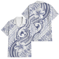 Hawaii Plumeria Lokelani Pikake Lei Family Matching Off The Shoulder Long Sleeve Dress and Hawaiian Shirt Navy Blue Polynesian Tattoo LT9 Dad's Shirt - Short Sleeve Navy Blue - Polynesian Pride
