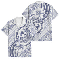 Hawaii Plumeria Lokelani Pikake Lei Family Matching Summer Maxi Dress and Hawaiian Shirt Navy Blue Polynesian Tattoo LT9 Dad's Shirt - Short Sleeve Navy Blue - Polynesian Pride
