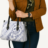 Hawaii Plumeria Lokelani Pikake Lei Leather Bag Navy Blue Polynesian Tattoo LT9 - Polynesian Pride