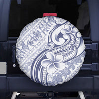 Hawaii Plumeria Lokelani Pikake Lei Spare Tire Cover Navy Blue Polynesian Tattoo LT9 No hole Navy Blue - Polynesian Pride