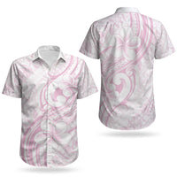 Hawaii Plumeria Lokelani Pikake Lei Couples Matching Off The Shoulder Long Sleeve Dress and Hawaiian Shirt Poni Mama Polynesian Tattoo LT9 - Polynesian Pride