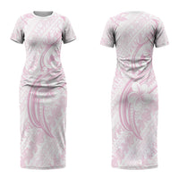 Hawaii Plumeria Lokelani Pikake Lei Couples Matching Short Sleeve Bodycon Dress and Hawaiian Shirt Poni Mama Polynesian Tattoo LT9 - Polynesian Pride