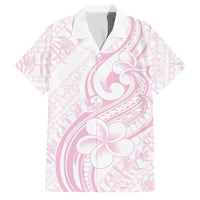 Hawaii Plumeria Lokelani Pikake Lei Family Matching Long Sleeve Bodycon Dress and Hawaiian Shirt Poni Mama Polynesian Tattoo LT9 Dad's Shirt - Short Sleeve Pink - Polynesian Pride